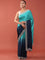 Navy Blue Satin Stone And Thread Embroidery Saree
