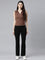 Women Solid Black High Rise Flare Pants