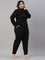 Women Striped Black Linen Slim Fit Pencil Pants