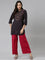 Women Solid Fuchsia Woven Viscose Mid Rise Basic Palazzos