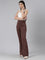 Dark Brown Roma Ponte Flared Pant
