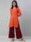 Women Solid Maroon Viscose Mid Rise Knit Palazzos