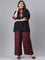 Women Violet Solid Linen Palazzos