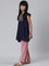 Girls Solid Mauve Knit Palazzo