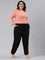 Women Solid Black Mid Rise Cotton Casual Joggers