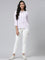 Girls Solid White Jeggings