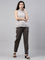 Women Solid Silver Grey Comfort Fit Cotton Pants