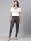 Women Solid Silver Grey Stretch Ponte Pants