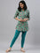 Jade Green Cotton Stretch Ankle Length Leggings