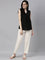 Women Solid Ecru Mid Rise Casual Pants