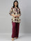 Women Violet Solid Linen Palazzos