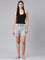 Blue Woven Viscose Printed Lounge Shorts