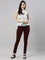 Women Solid Maroon Super Stretch Jeggings