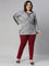 Women Solid Maroon Cotton Mid Rise Kurti Pants