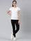 Women Black Knit Cotton Side Stripe Active Leggings