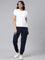 Women Solid Navy Mid Rise Cotton Casual Joggers