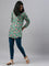 Women Solid Turquoise Blue Ankle Length Leggings