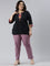 Women Solid Lilac Cotton Pencil Pant