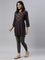 Silver Grey Cotton Stretch Ankle Length Leggings