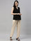 Women Solid Light Beige Mid Rise Casual Pants