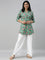 Women Solid White Woven Viscose Mid Rise Basic Palazzos