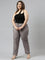 Women Solid Medium Grey Mid Rise Cotton Pants