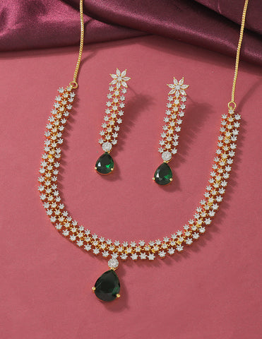 Designer Zirconia Crystal Elegance Necklace Set