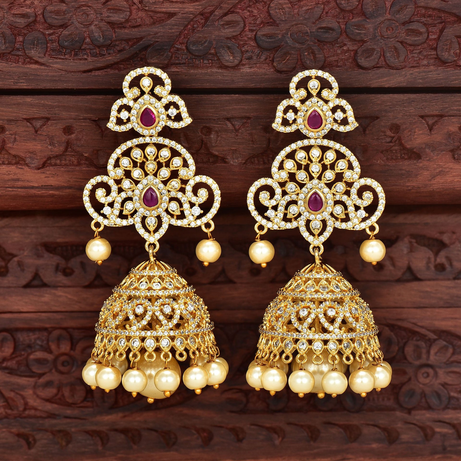 Zirconia  Jhumka Earrings