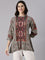 Cream Crepe Kalamkari Print Top