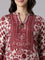 Maroon Muslin Printed Three Piece Set