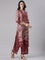 Maroon Muslin Printed Three Piece Set