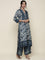 Indigo Muslin Digital printed Three piece suit set