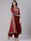 Maroon Georgette Anarkali Three Piece Set