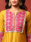 Mustard and Pink Silk Fabric Aari embriodery two piece cord set