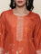 Burnt orange Dola silk three piece suit set