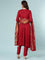 Maroon Dola Silk Three Piece Set