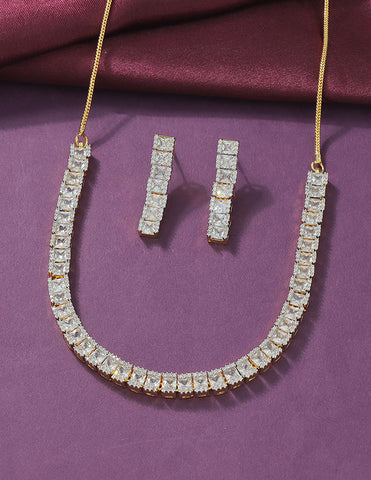 Designer Zirconia Crystal Elegance Necklace Set