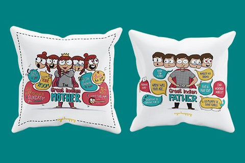 Great Indian Mom & Dad Cushions