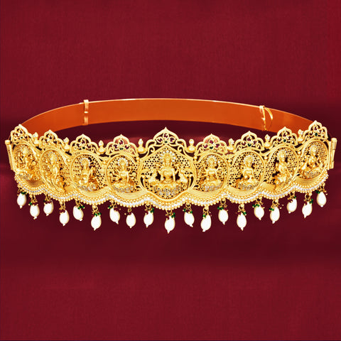 Ornate Designer Matt Belt Vaddanam with Devi Motifs