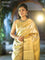 Pure kanjivaram tissue silk saree gold with allover zari woven brocade weaves and long zari woven border