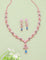 Floral Design Rose Gold Zirconia Necklace Set