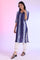 Blue Shibori Printed Thread Embroidered Straight Kurta
