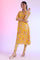Yellow Floral Printed Chiffon A-line Kurta