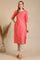 Dark Peach Embroidered Chanderi Butti Straight Kurta