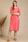 Dark Peach Embroidered Chanderi Butti Straight Kurta