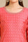 Dark Peach Embroidered Chanderi Butti Straight Kurta