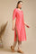 Dark Peach Embroidered Chanderi Butti Straight Kurta
