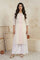 Off-White Striped Lace Trim Pure Cotton Straight Kurta