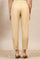 Gold Solid Straight Fit Ankle Length Trousers