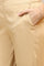 Gold Solid Straight Fit Ankle Length Trousers
